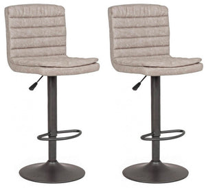 Set 2 Sgabelli Bar 41x50x94,5/115,5h cm Connor Grigio Chiaro Vintage