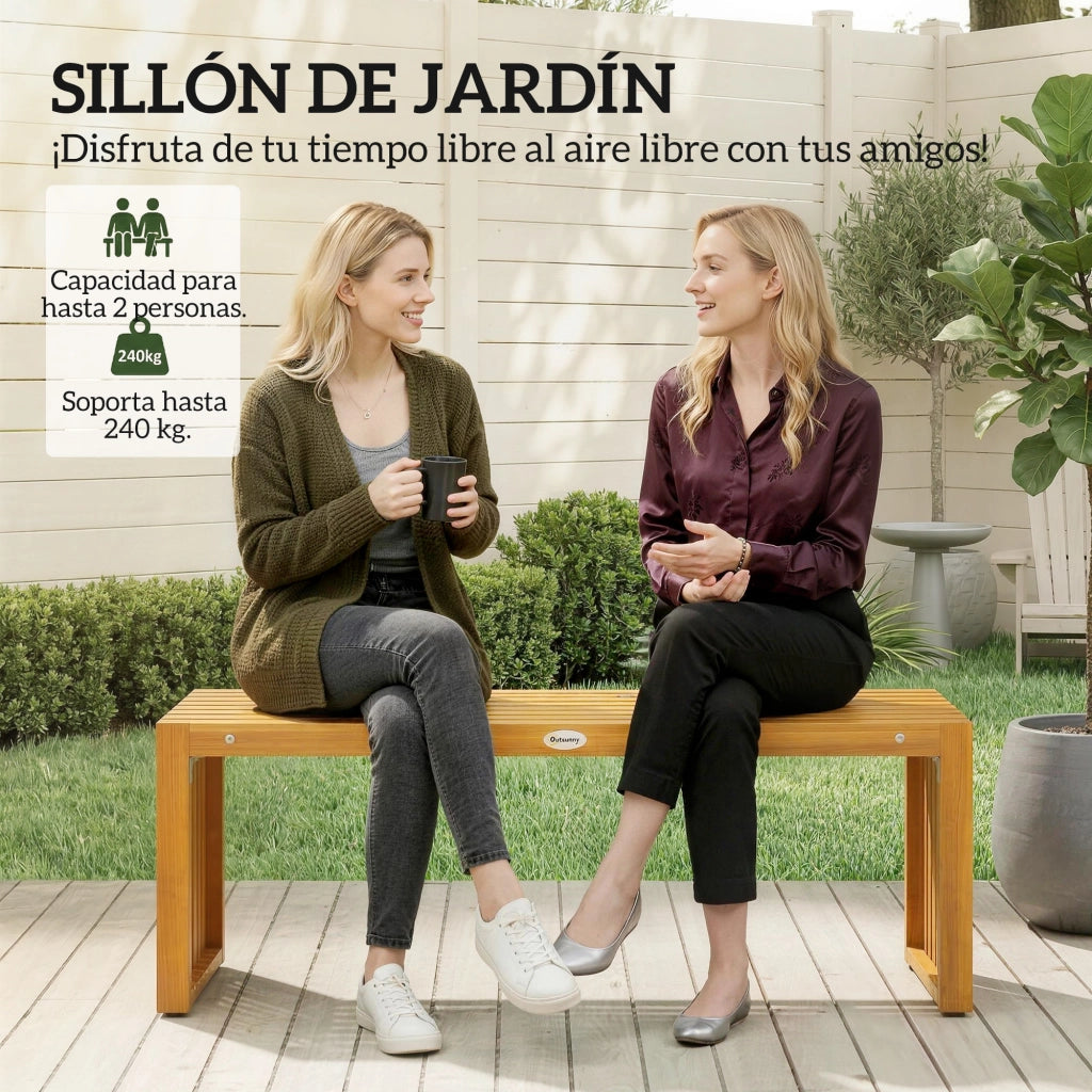 Panchina da Giardino in Legno 2 Posti ¨C Zephmum ¨C 110 cm Grigio