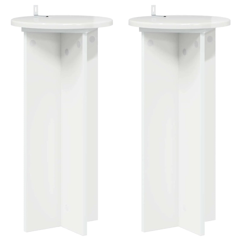 Supporto per piante 2 pcs Bianco Lucido 29,5 x 29,5 x 60 cm 899721