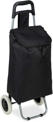 Carrello della spesa pieghevole con borsa rimovibile 28 litri carrello della spesa con ruote nero 13_0000707_3