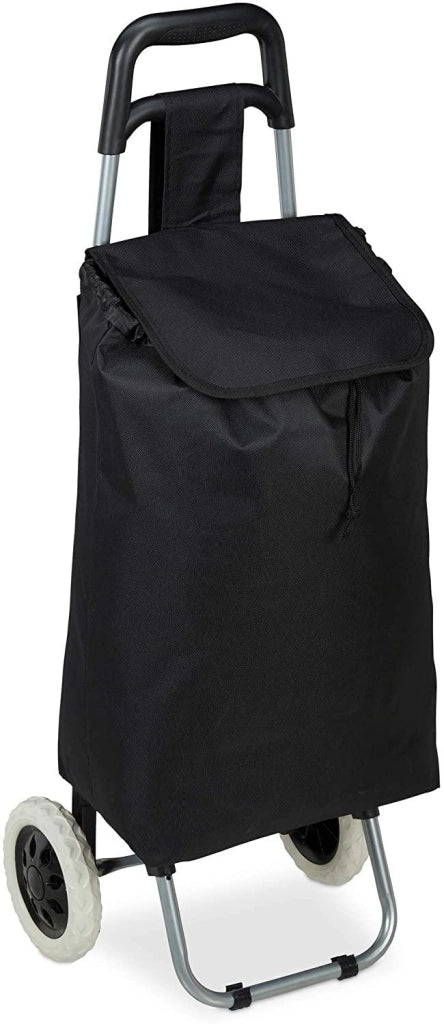 Carrello della spesa pieghevole con borsa rimovibile 28 litri carrello della spesa con ruote nero 13_0000707_3