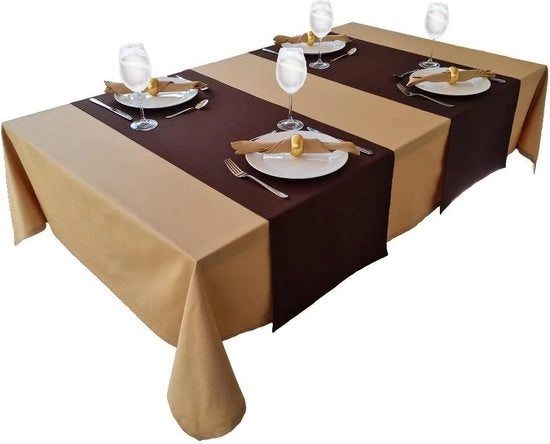 Tovaglia stile in 100% cotone in diversi colori e misure - Camel 120 x 200 cm