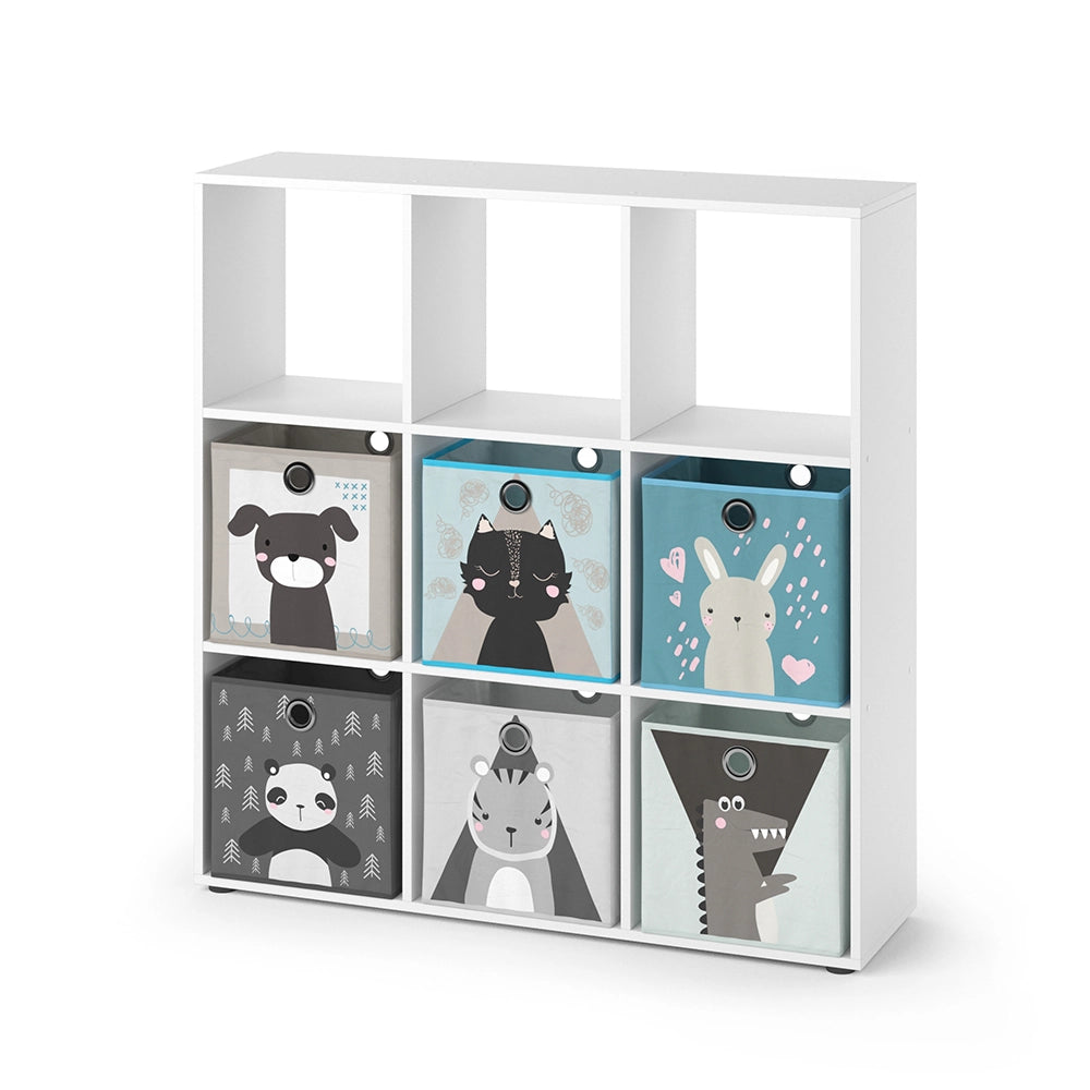 Vicco Libreria bambini Bianco 104 x 108 cm con 6 scatole pieghevoli