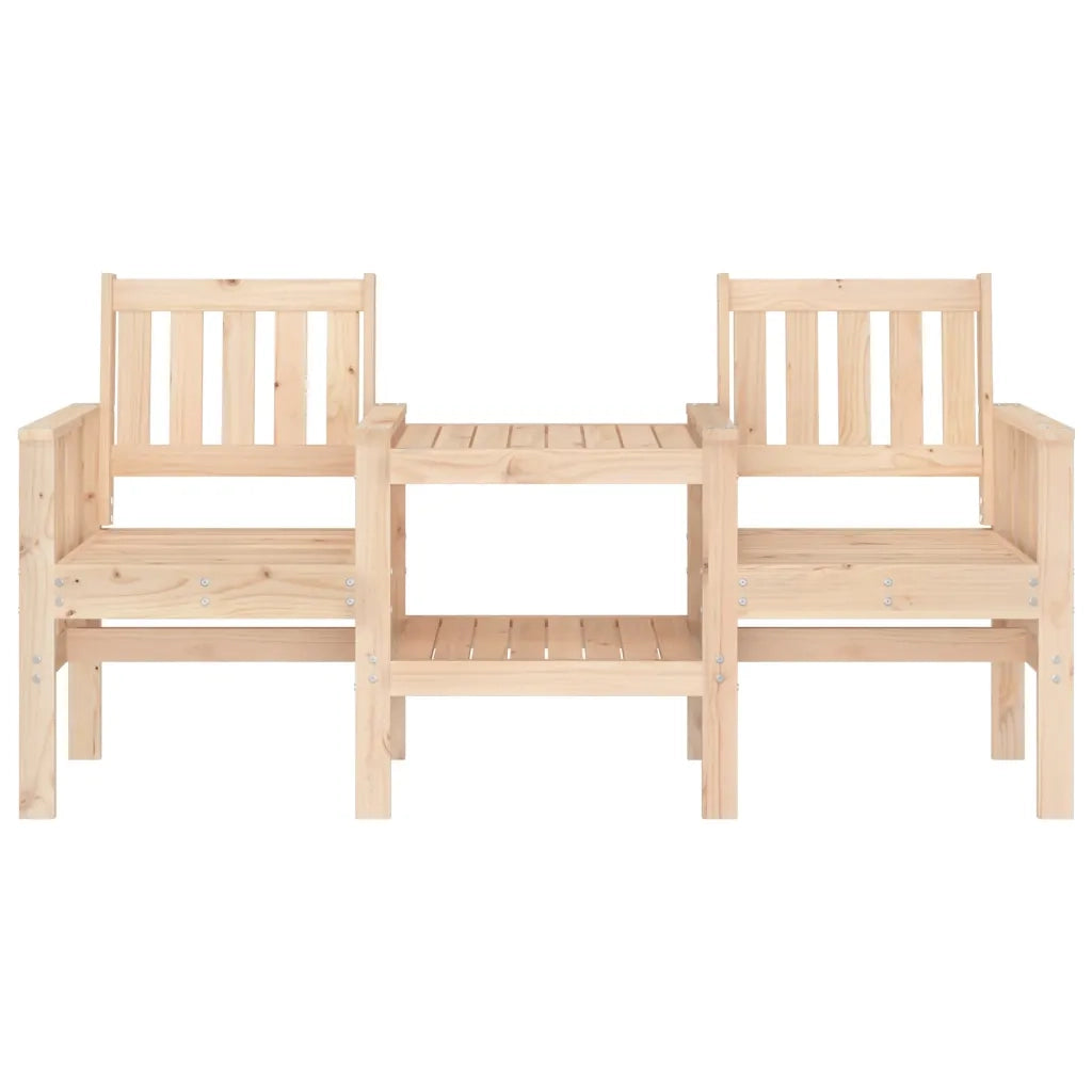 Panca da Giardino con Tavolino 2 Posti Legno Massello di Pino 825149