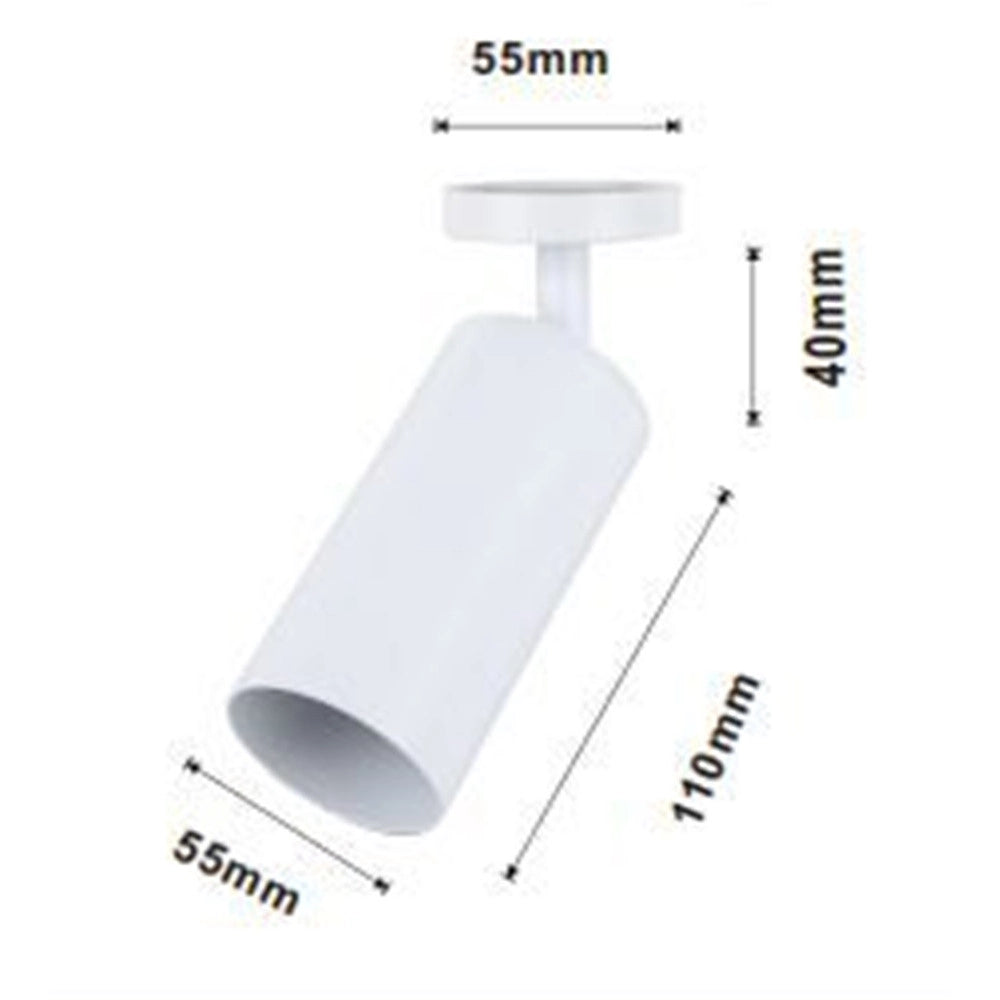Trade Shop - Faretto Bianco Attacco Gu10 Applique A Cilindro Soffitto Parete Per Interni Ip20 00717 -