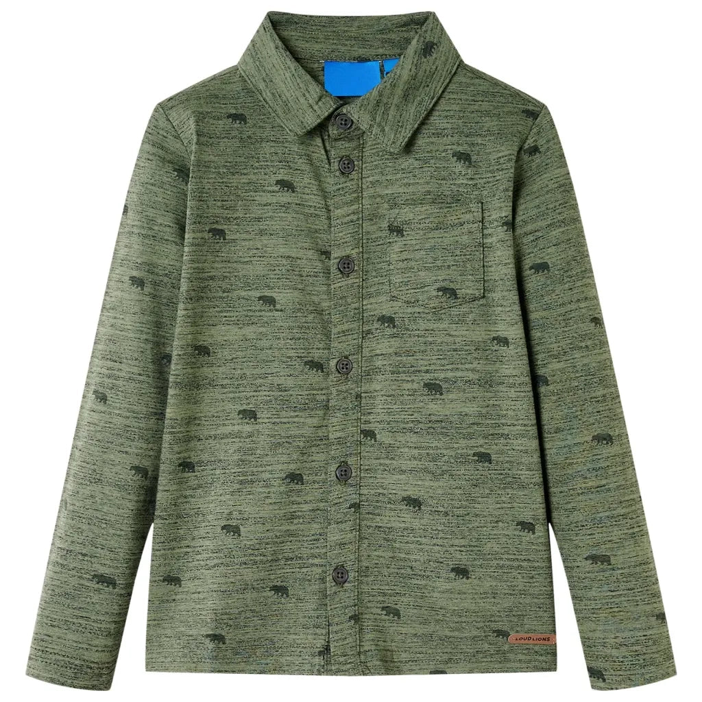 Camicia per Bambini Cachi MÃ©lange 116