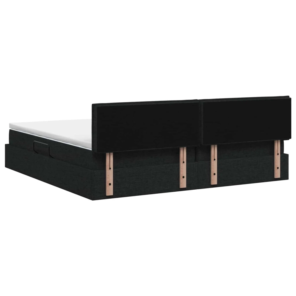 Letto con contenitore e materasso Nero 200 x 200 cm Velluto 3458582