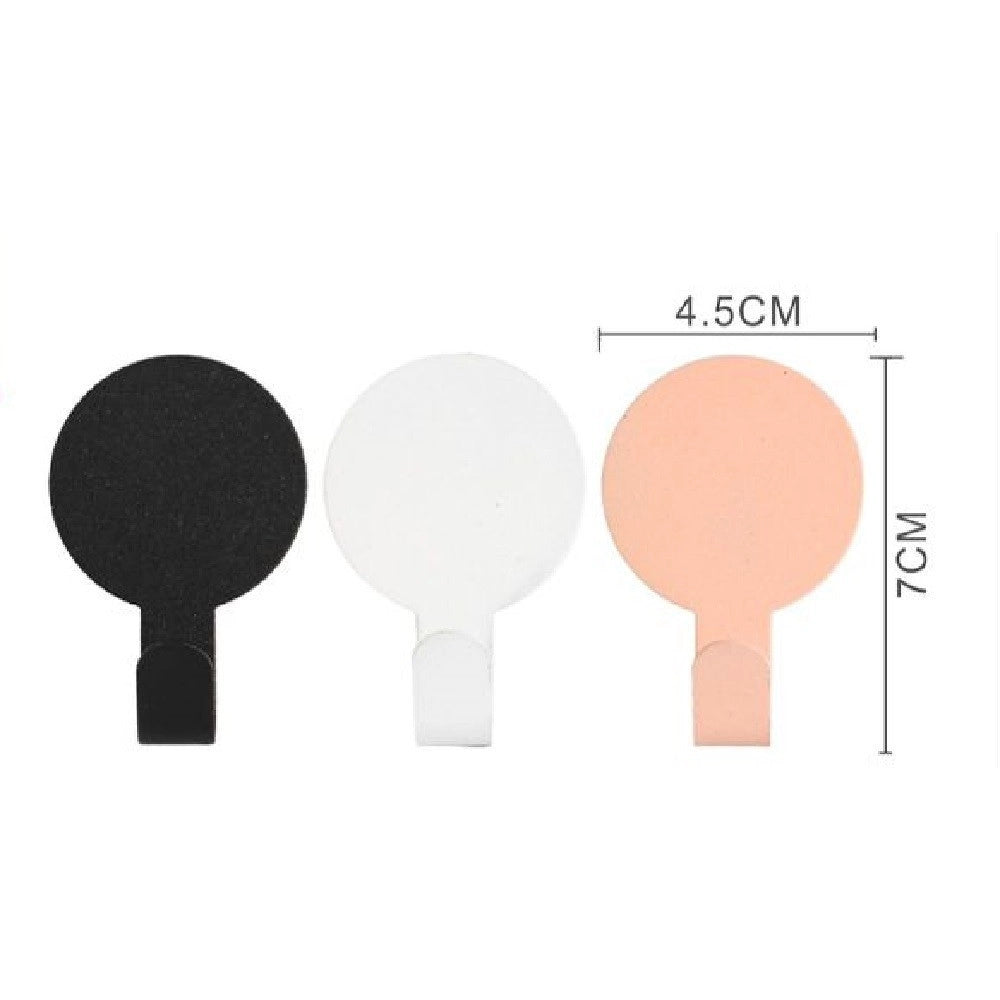 Trade Shop - Set 2pz Ganci Appendini Autoadesivi Tondo Parete Casa Cucina Bagno 4,5x7cm 55921 -