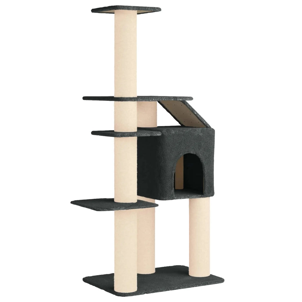 Albero per gatti con pali per graffiare in sisal Grigio Scuro 42033068