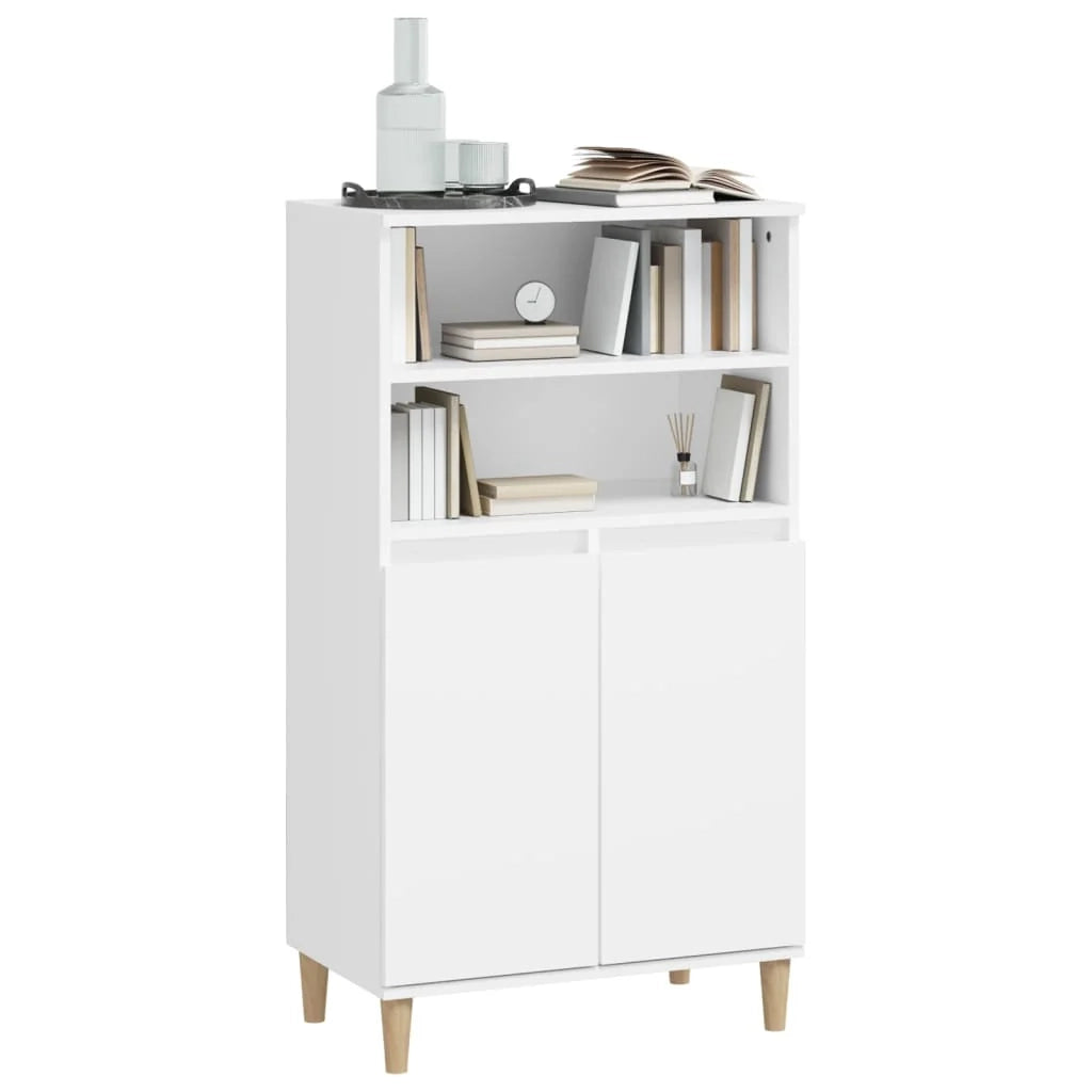Buffet credenza cassettiera mobile contenitore organizer cucina soggiorno salotto alto 60 x 36 x 110 cm legno composito bianco 02_0032472