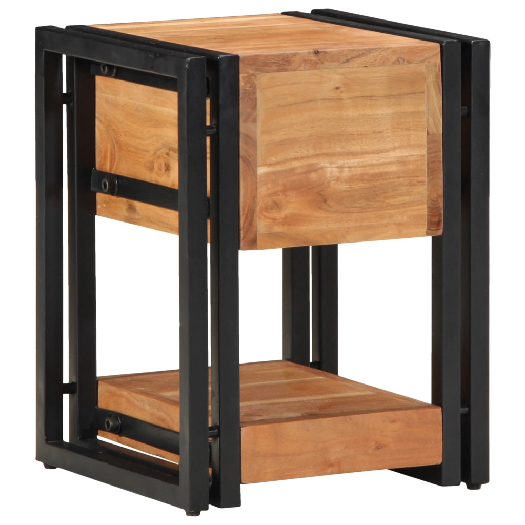 Comodini 2 pcs 30x30x40 cm Legno Massello di Acacia
