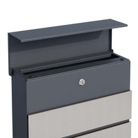 Toboli Cassetta postale con porta giornale, antracite e acciaio inox V64 montaggio a parete