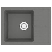 Lavello da cucina con foro troppopieno 58 x 44 cm granito grigio 02_0002422