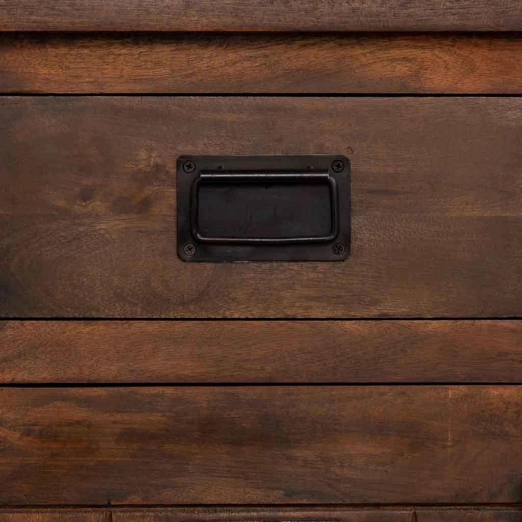 Tavolino in legno artigianale marrone 51x40x64h cm