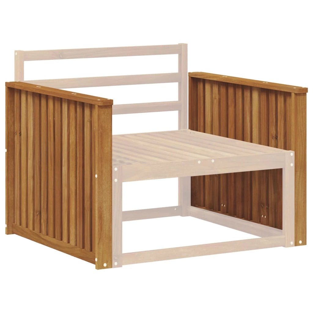 Bracciolo 2 pz Naturale 80 x 6 x 61 cm Legno di Acacia Massello 900588