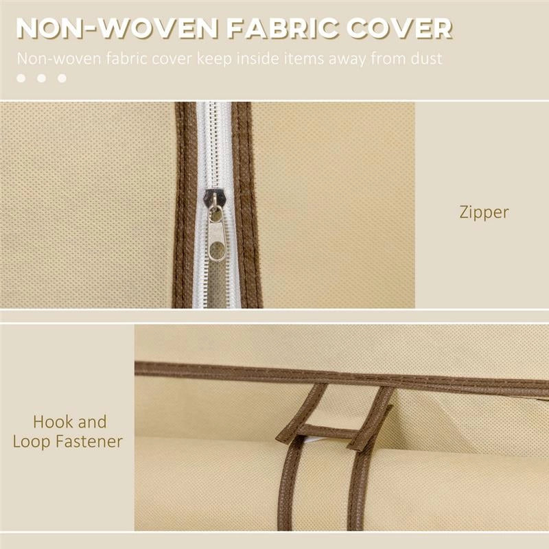 ARMADIO IN TESSUTO CON 8 RIPIANI E PORTA AVVOLGIBILE 125X43X162.5CM BEIGE