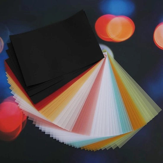 Papier per Calco 50 pezzi - Carta Colorata per Disegno - Resistente al Calore - Translucido - per Calligrafia/Arte Pittorica - Alta Resistenza - Carta per Disegno