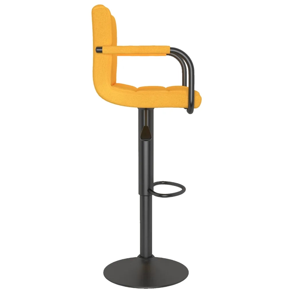 Sgabelli da Bar 2 pz Giallo Senape in Tessuto 334642
