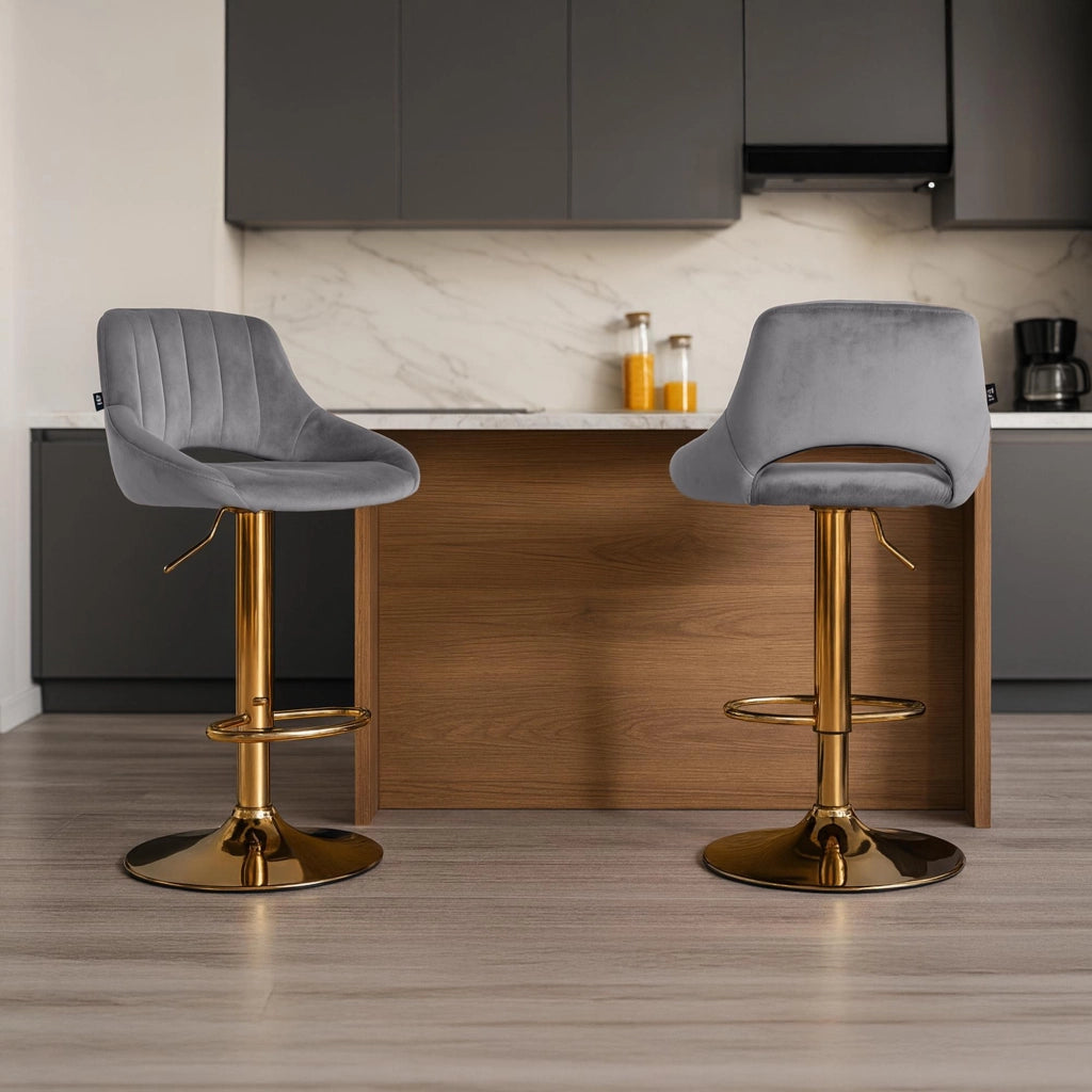 Sgabello da bar Milet velluto oro 4
