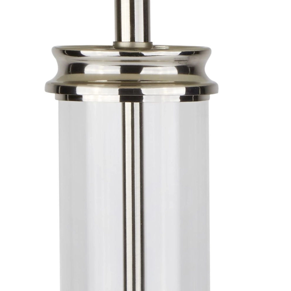 Lampada Da Scrivania Contemporanea Pedestal Acciaio Argento 1 Luce E27