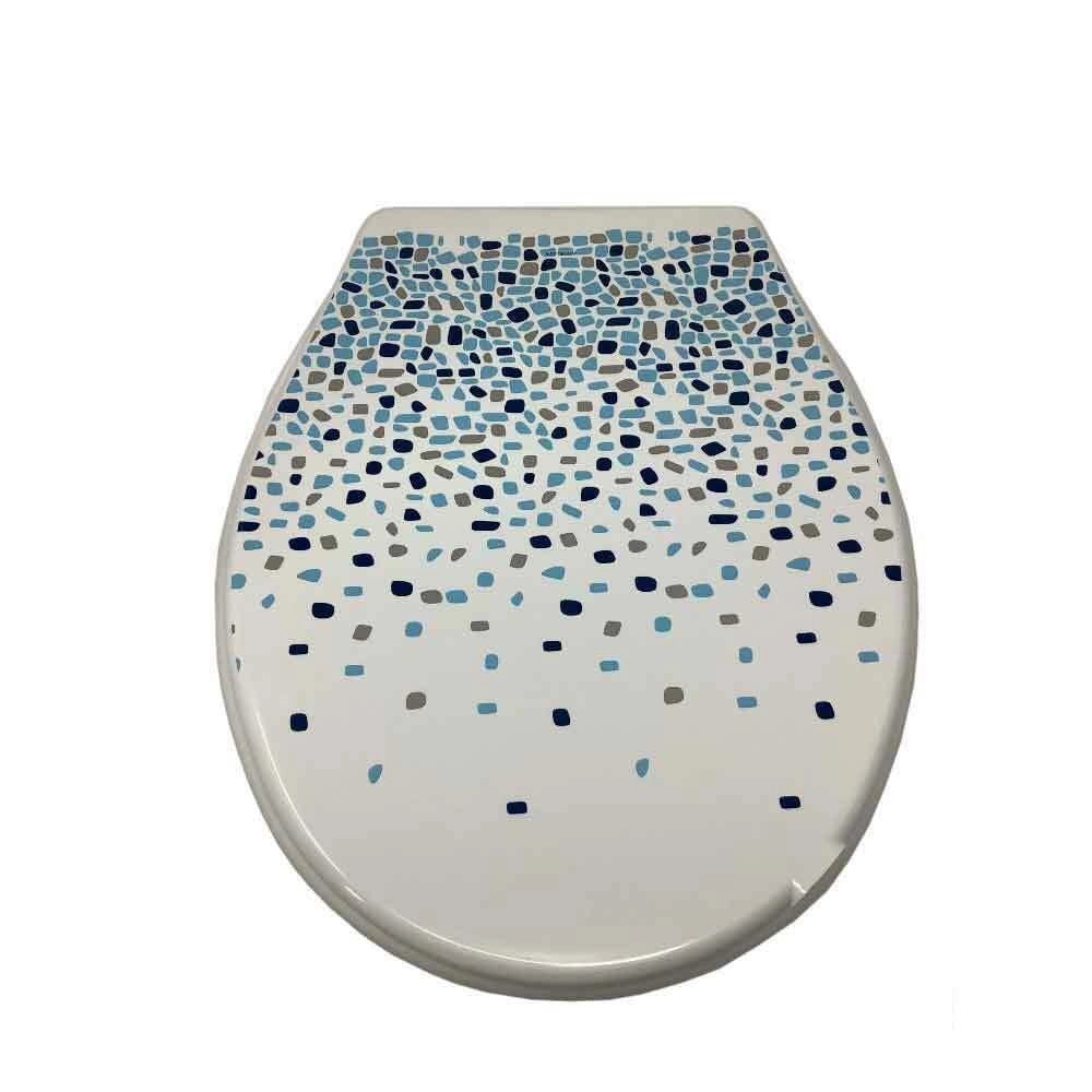 Trade Shop - Copriwater In Plastica Resistente Tavoletta Wc 44x36.5 Cm Fantasia Mosaico -        3,5