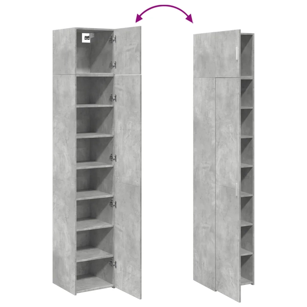 vidaXL Mobile Sottile Grigio Cemento 40x42,5x225 cm in Truciolato