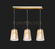 SOSPENSIONE OTTONE SAT. RETTANGOLARE 3 LUCI AMBRA 1164OS-S3 R-AM