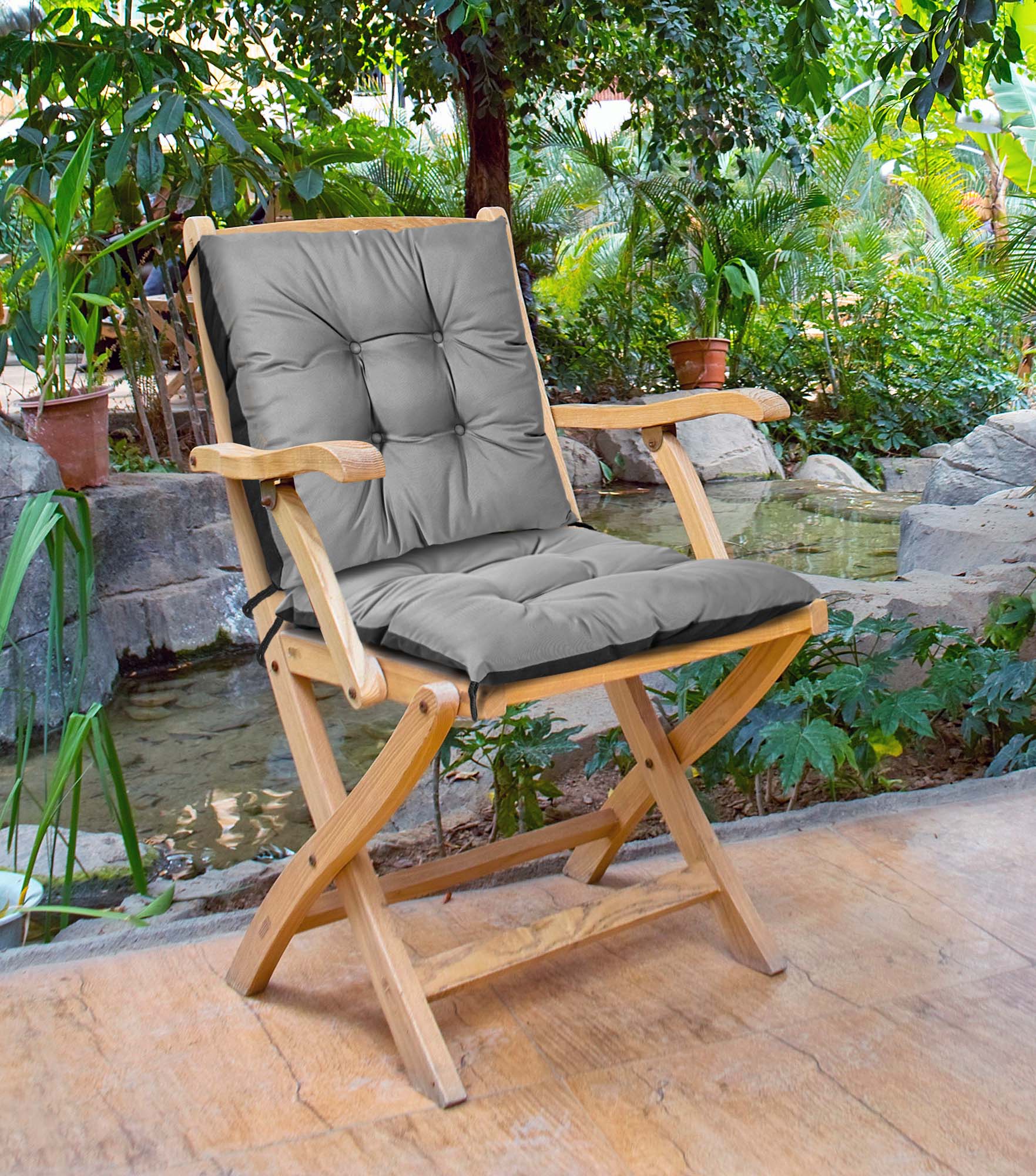 Cuscino da giardino impermeabile AIO FACTORY 42x42 cm per cani grigio scuro