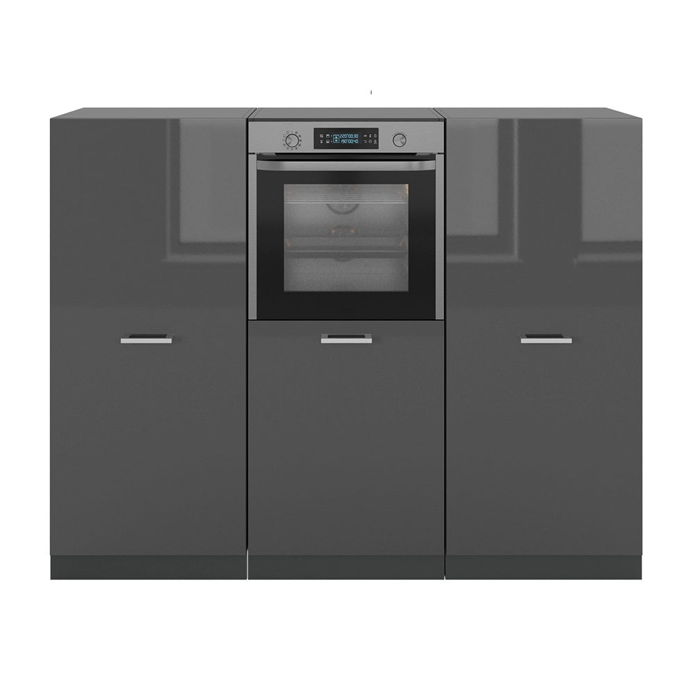 Cucine componibili piccole R-Line Antracite lucido/Antracite 180 cm senza piano di lavoro Vicco