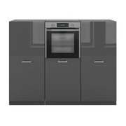 Cucine componibili piccole R-Line Antracite lucido/Antracite 180 cm senza piano di lavoro Vicco
