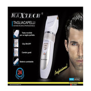 Trade Shop - Tagliacapelli Rasoio Rasatura Batteria Ricaricabile Professionale Maxtech Uomo Ta-ca003 -
