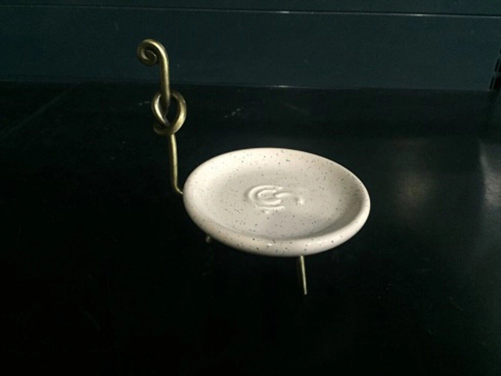 Porta Sapone Appoggio Retro Bronzo Rosa Puntinato - Capannoli