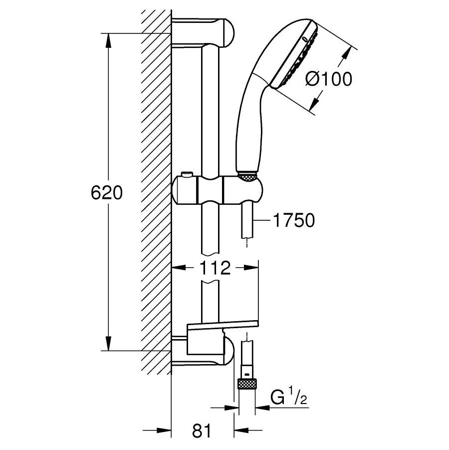 SALISCENDI DOCCIA NEW TEMPESTA GROHE- Cromo- GROHE- pezzi 1