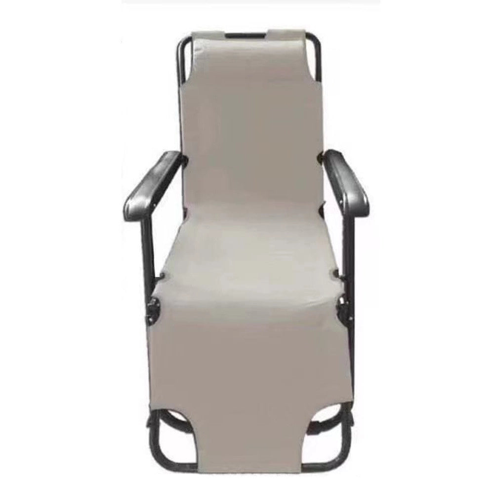 Trade Shop - Sdraio Sedia Lettino Relax Prendisole Da Spiaggia Giardino Pieghevole Crema 285003 -