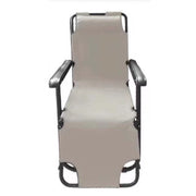 Trade Shop - Sdraio Sedia Lettino Relax Prendisole Da Spiaggia Giardino Pieghevole Crema 285003 -
