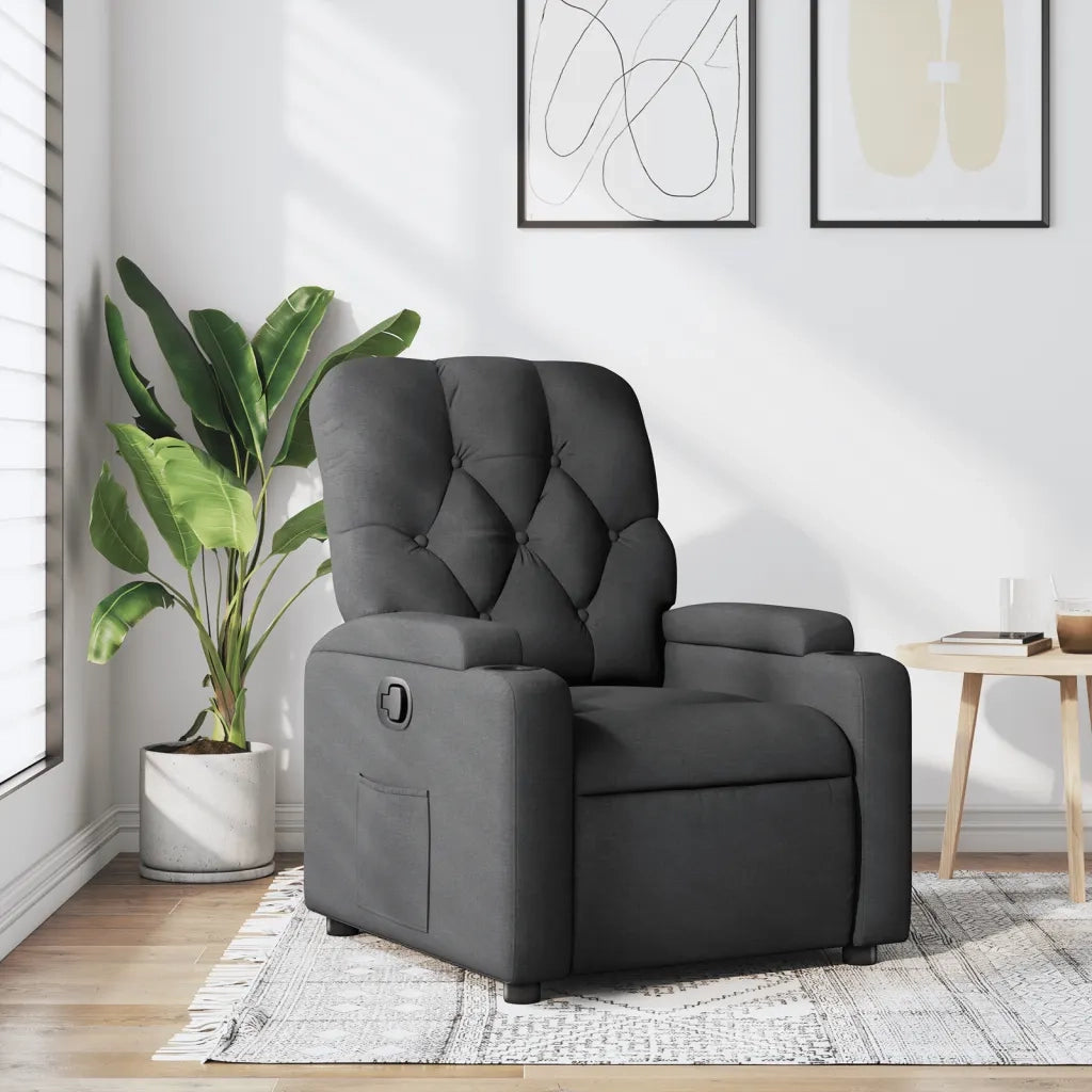 Divano Sedia-Poltrona reclinabile in tessuto grigio scuro 838442