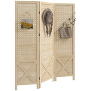 Paravento 3 Pannelli ¨C Minimal ¨C Legno Naturale 114x1.7x144.5 cm