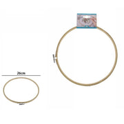 Trade Shop - Telaio Per Ricamo In Legno Tondo Con Fibbia Metallo Accessori Cucito 26cm 53550a -