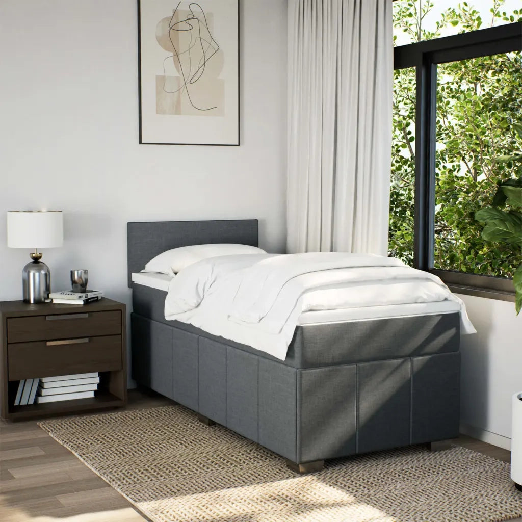 Giroletto a Molle con Materasso Grigio Scuro 90x200 cm Tessuto 3289245