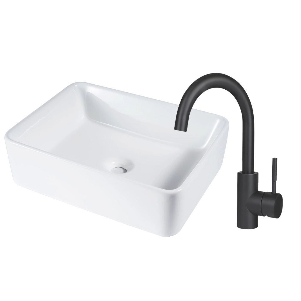 ZMH Lavabo bianco 48x37x13,5cm Ceramica per WC ospiti