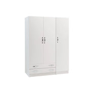Armadio 3 ante con cassettiera Bianco Frassinato Cm 135x52xH 210
