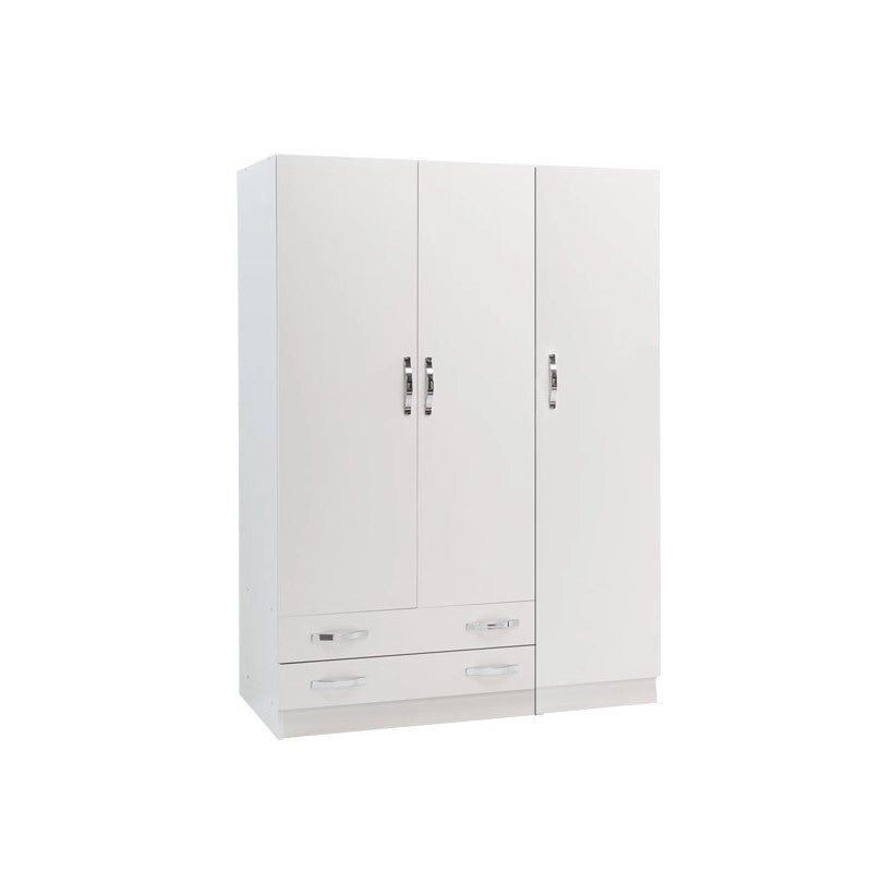 Armadio 3 ante con cassettiera Bianco Frassinato Cm 135x52xH 210