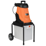 Trituratore elettrico per legno 2800w trituratore da giardino con cesto da 50 l-Trituratore pesante a filo per pulizia del giardino Arancione
