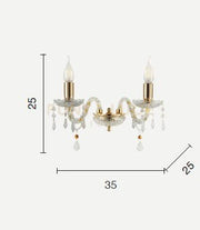 DALLAS/2 APPLIQUE CROMO E CROMO 2 LUCI ATTACCO E14 L.35CM