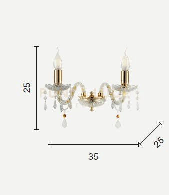DALLAS/2 APPLIQUE CROMO E CROMO 2 LUCI ATTACCO E14 L.35CM