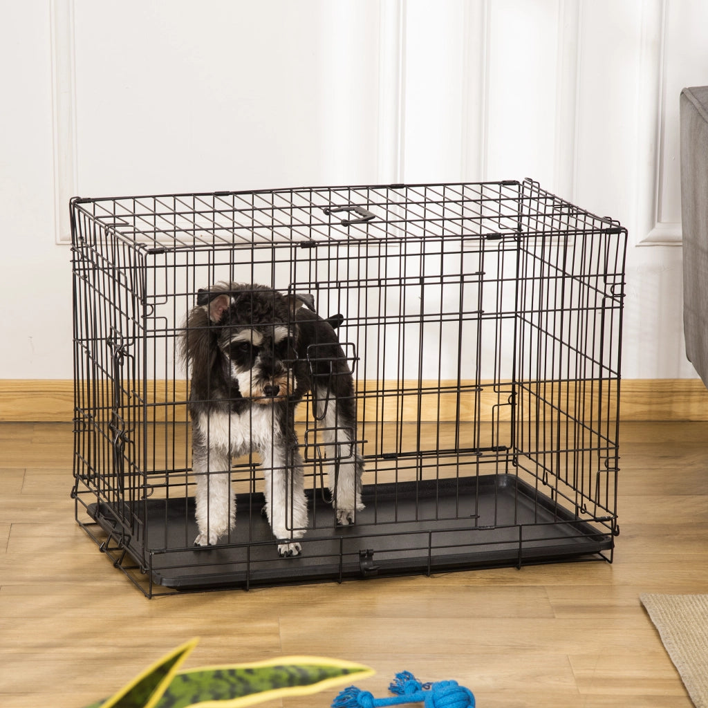 Gabbia per Animali Domestici ¨C Zephmum ¨C Acciaio Pieghevole 75x48.4x53 cm