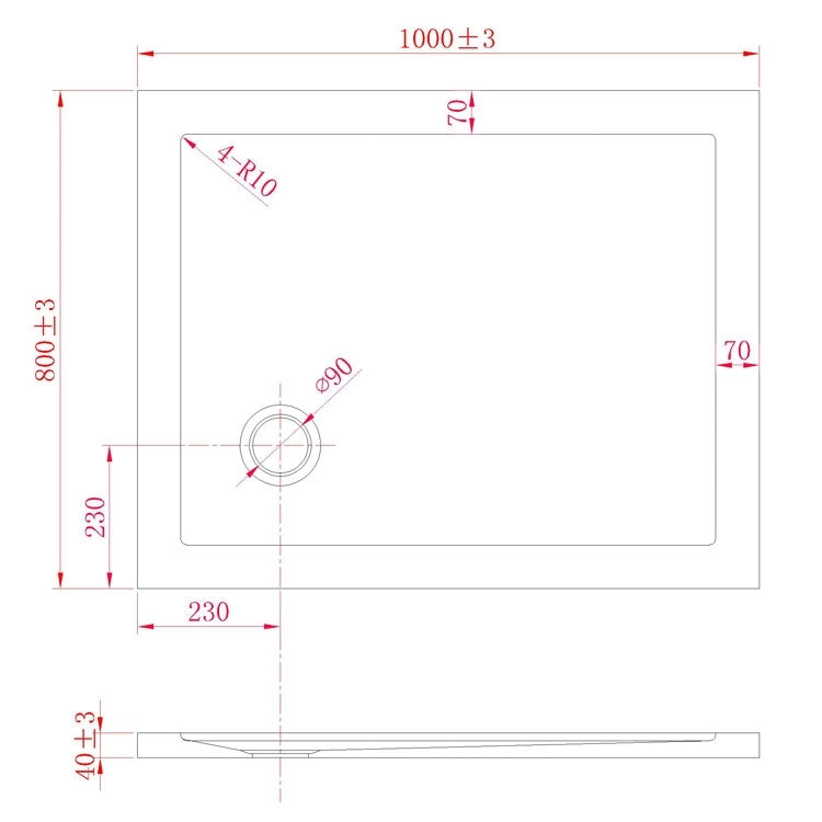Piatto Doccia Slim 80x100x4 cm Rettangolare Acrilico Bordato Bianco Lucido mod. Flower