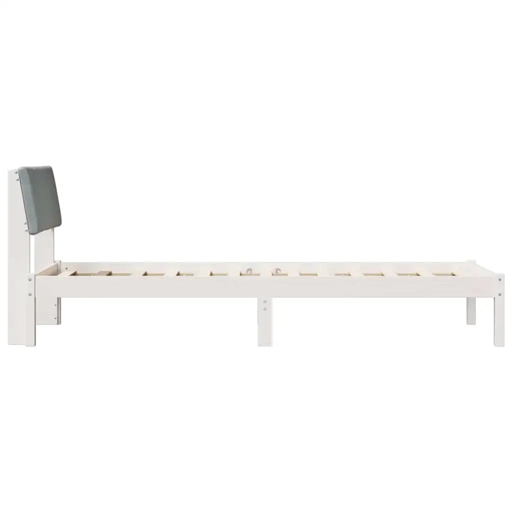 Struttura del Letto Bianco e grigio chiaro 80 x 200 cm
