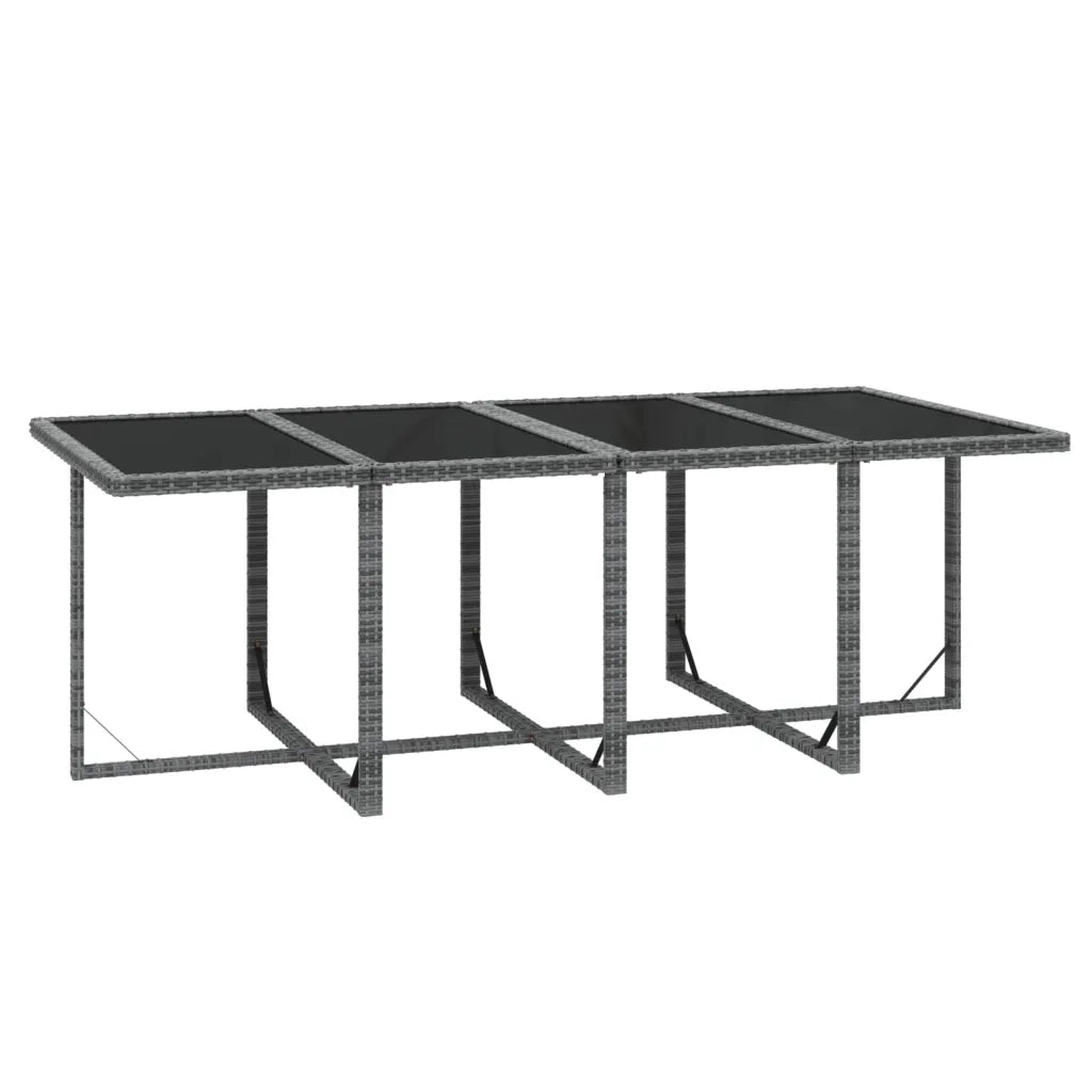 Set Pranzo da Giardino 9 pz con Cuscini in Polyrattan Grigio 3095563
