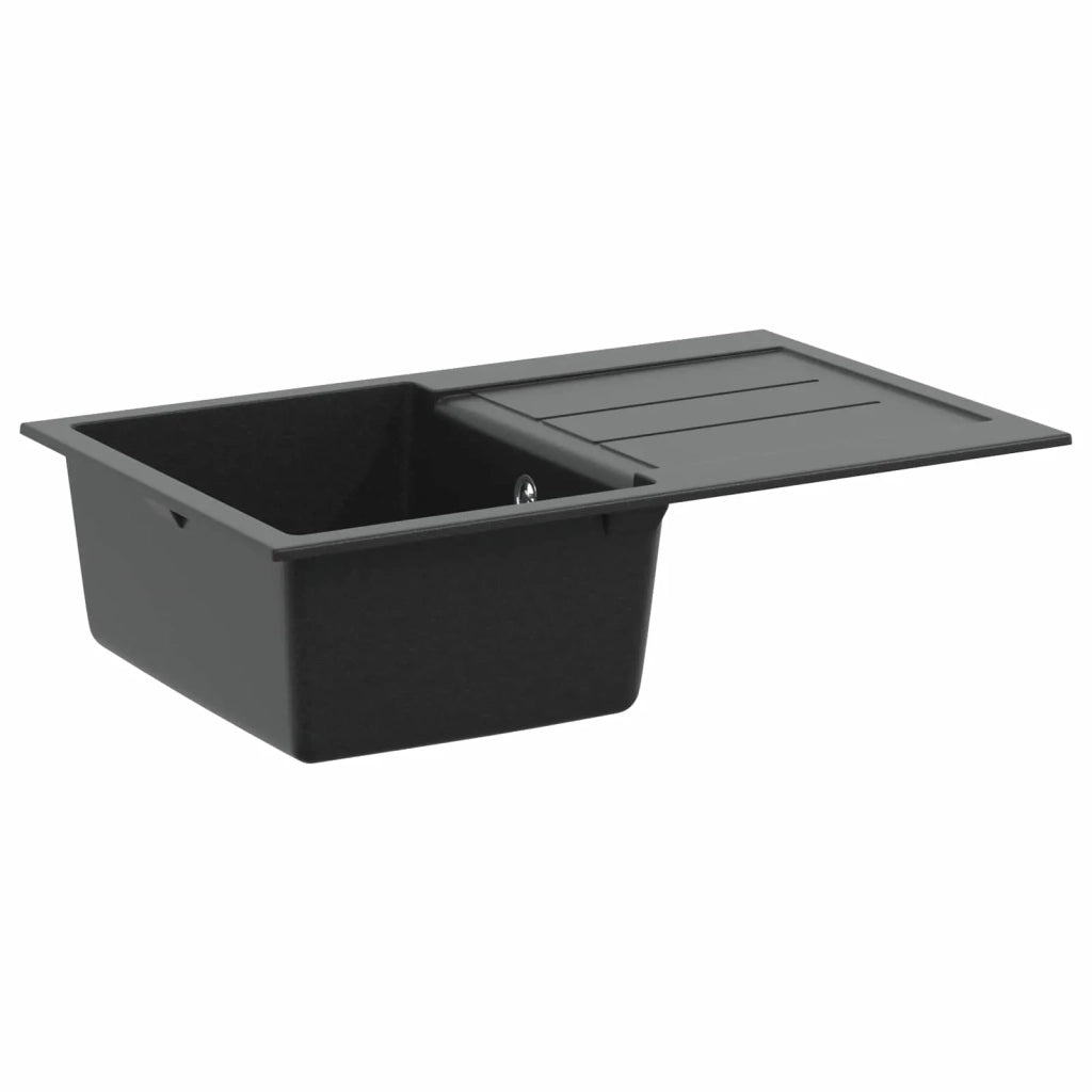 Lavello Nero 780 x 500 mm 80% Quarzo e 20% Resina